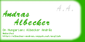 andras albecker business card