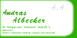 andras albecker business card